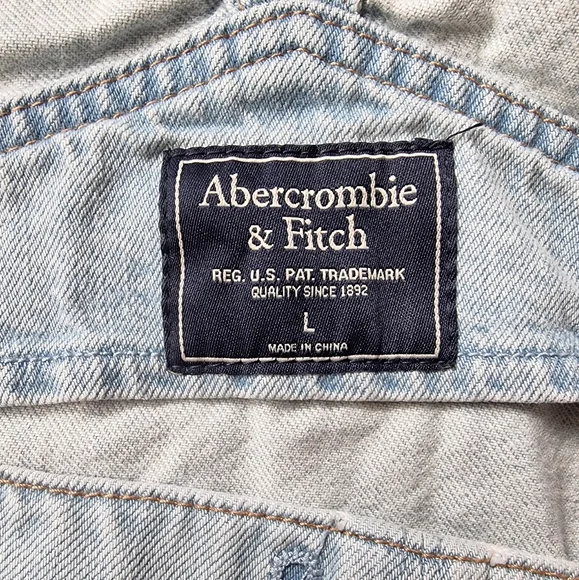 Abercrombie & Fitch  Distressed Boyfriend Ankle Length Light Wash Denim Overalls - Picture 11 of 11